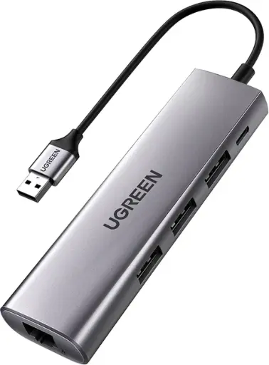 [UGREEN0157] Ugreen 5in1 USB-A 3.0 - RJ45  3x USB-A 3.0  micro USB Adapter - Gray CM266 60812