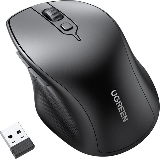 [UGREEN0175] UGREEN 4000 DPI Ergonomic Silent Wireless Optical Mouse Black MU006-90855