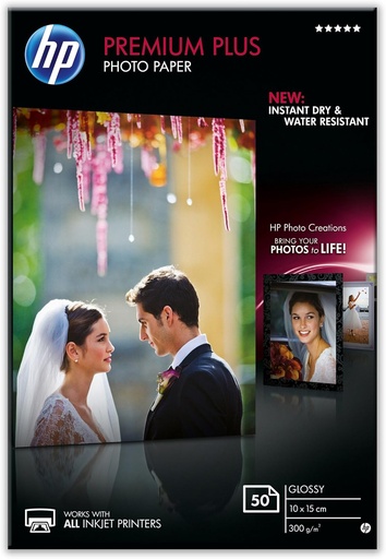 [HP0111] HP White 10x15cm Premium Plus Glossy Photo Paper (50 Pack) CR695A