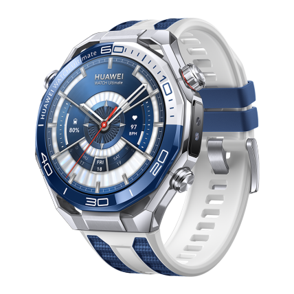 [HUAWEI022] Huawei Watch Ultimate 2 with Çift Renkli Mavi ve Beyaz Fluoroelastomer Strap 