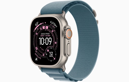 [APPLE0481] Apple Watch Ultra 3 GPS + Cellular 49mm Natural Titanium Case With Light Blue Alpine Loop MEWM4