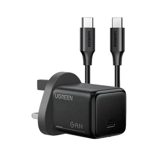 [UGREEN0184] Ugreen GaN USB-C Portlu 30W Duvar Şarj Cihazı ve USB-C Kablosu - Siyah 75958