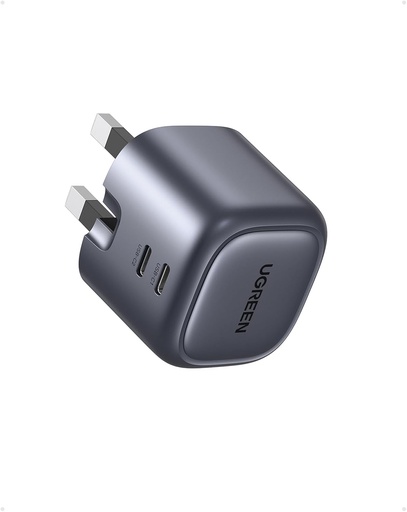 [UGREEN0186] UGREEN USB C Charger 45W Nexode GaN Dual Ports Silver Grey - 90399