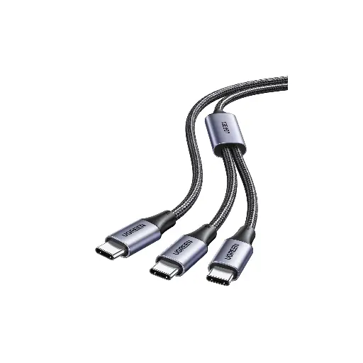 [UGREEN0201] Ugreen  USB-C to 2x USB-C Braided Cable (M-M) - 1.5m - Black 35087
